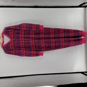 Natural Life onesie pajamas pink blue multicolor x-small to small fleece zip
